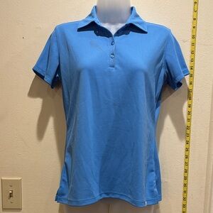 Lady Hagen Blue Button Down Polo Shirt